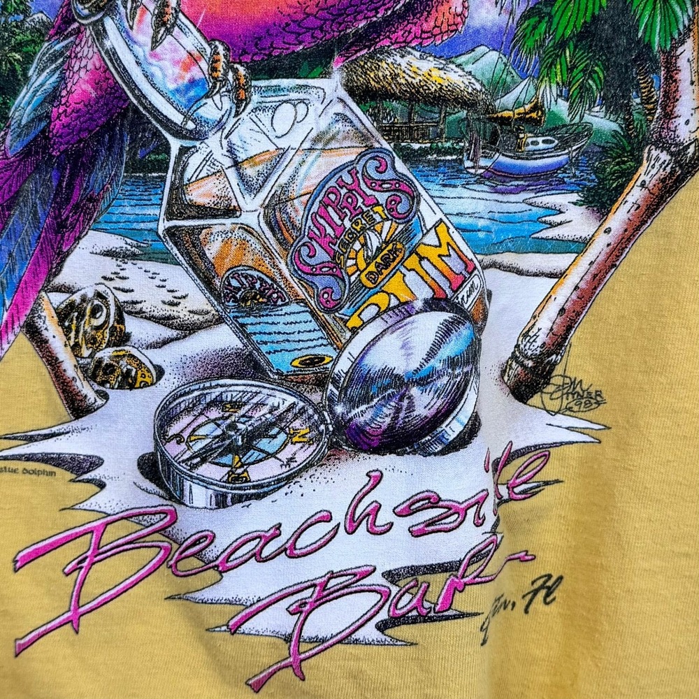 VTG 90's Bamboo Willie's Bar Florida Vacation Double Graphic T-Shirt Size XL - Picture 7 of 7